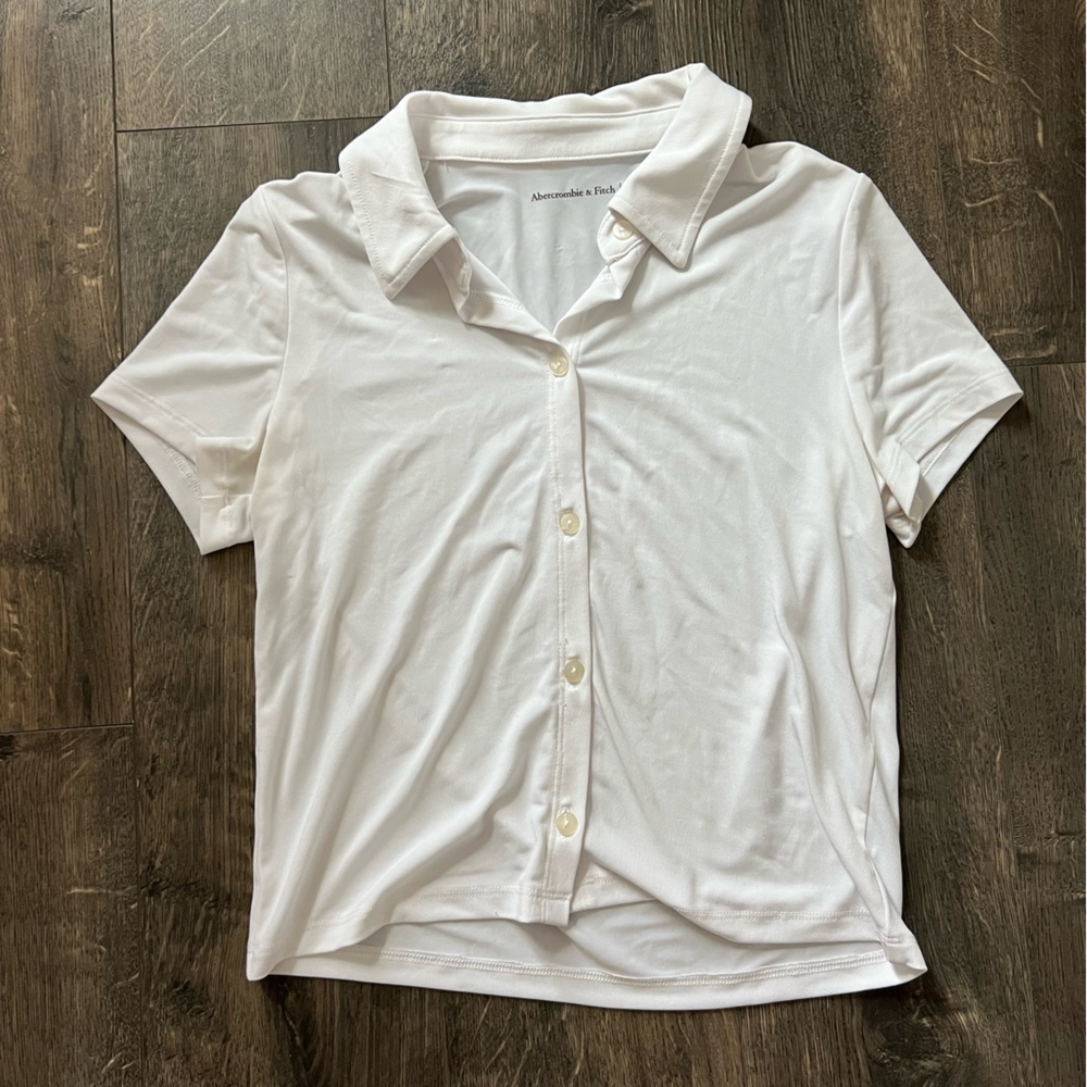 Abercrombie & Fitch White Collared Top